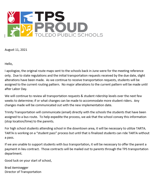 TPS Transportation Update