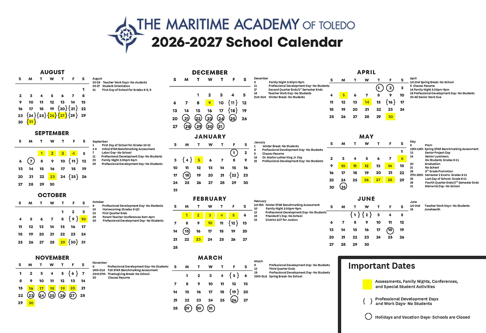 2026-27 School Calendar