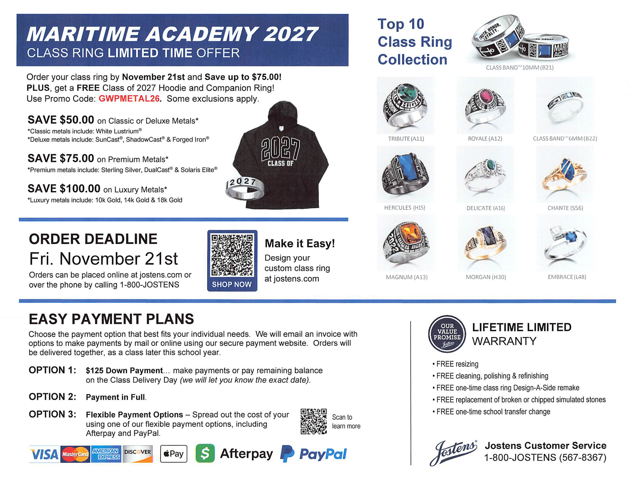 Joston's Class of 2027 Flyer